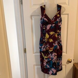 Women’s Adrianna Papell Ruched Cocktail Party Dress, Size 6, Plum Purple